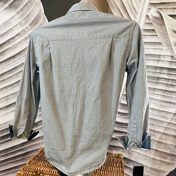 Nick Graham L Everywhere Dress Casual Shirt Button Up Contrasting Cuffs Pattern - Picture 6 of 12